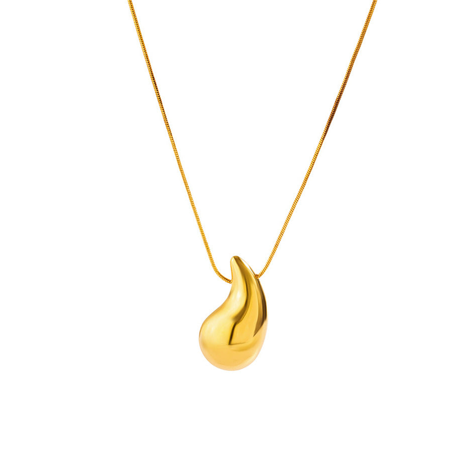 y, glossy, exaggerated, large rdrop snake chain comma