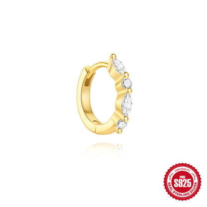 Stacked Style s925 basic horse eye set combination cartilage earring les