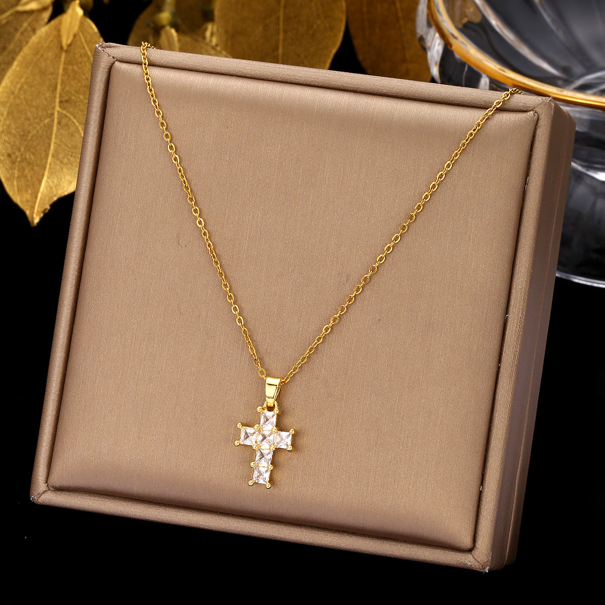 The wind color full cross design sense pendant chain decoration