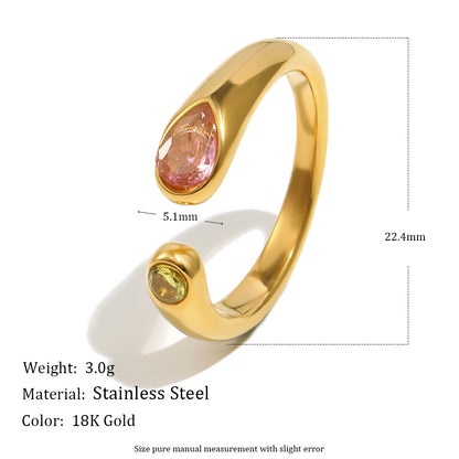 Mengjia jewelry with 18K large and all snake head opening rings plated