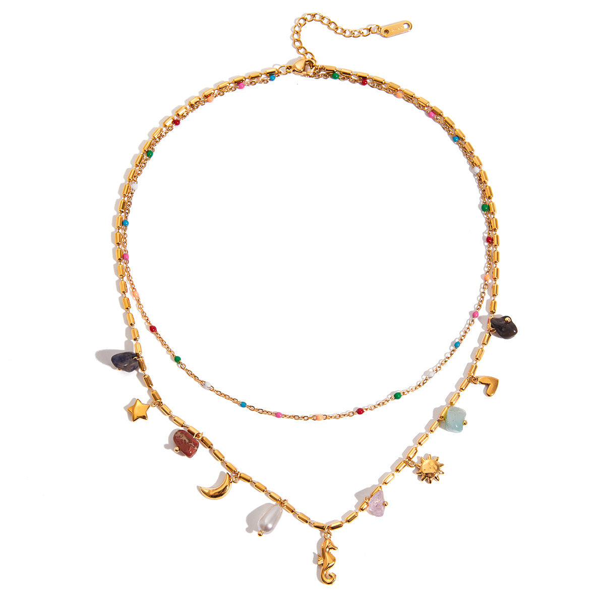 18K Pearl Heart Cross Pendant Necklace