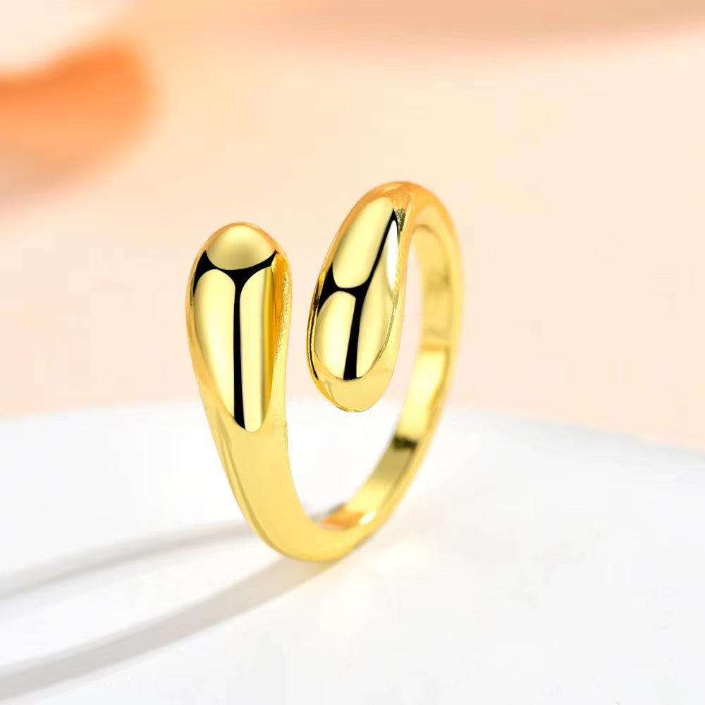 Adjustable color opening, lightweight luxury ring, ladies' irregular opening, ooth drip ring