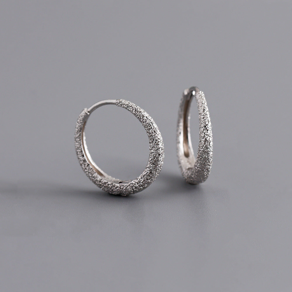 Sparkling sand face cold style S925 earring earrings and earrings for women