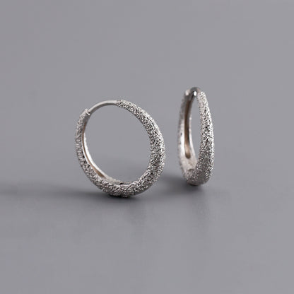 Sparkling sand face cold style S925 earring earrings and earrings for women