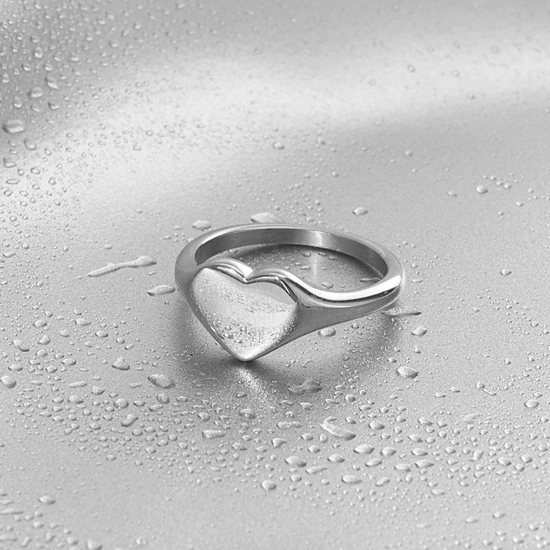 Wind heart ring, ooth and versatile heart ring, wind plated 18k heart ring decoration