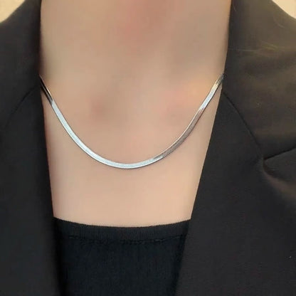 Pigment chain flat chain women's 18K plated high-end look chain