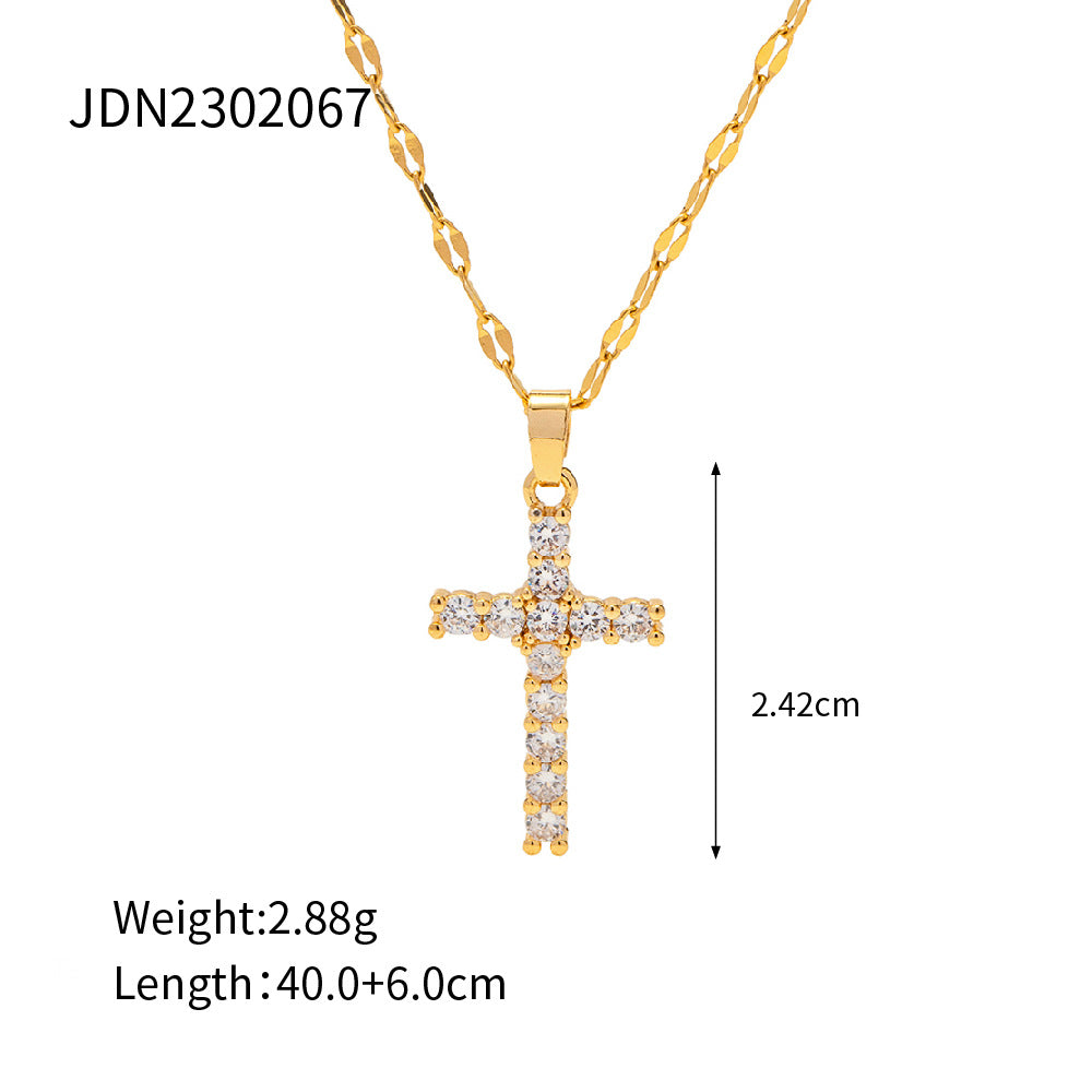 The elegant 18k cross pendant is a high-end jewelry design
