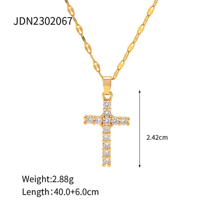 The elegant 18k cross pendant is a high-end jewelry design