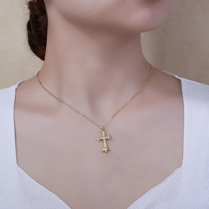 The new European and American cross necklace features a niche design and is suitable for both men and women. It is a fashionable and individual pendant that has become a popular online accessory
