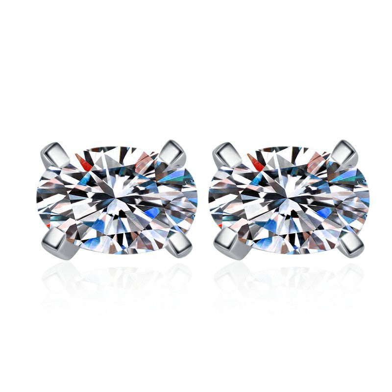 Oval stud earrings for women