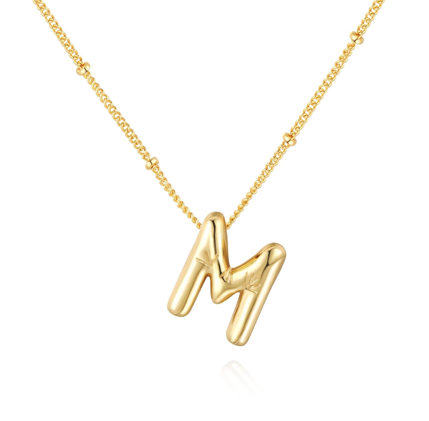 18K balloon letter silver bubble 26 English pendant ornaments