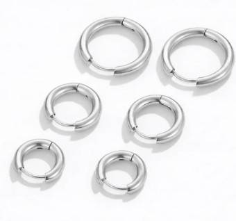 Circle ear loops, vacuum, versatile earrings, plain ring earrings