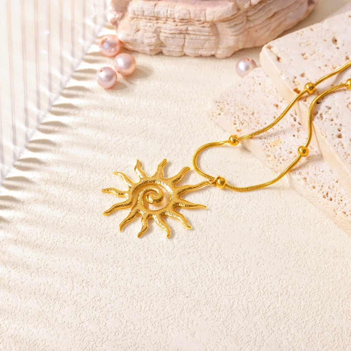 Sunflower Pendant Sweater Chain Necklace