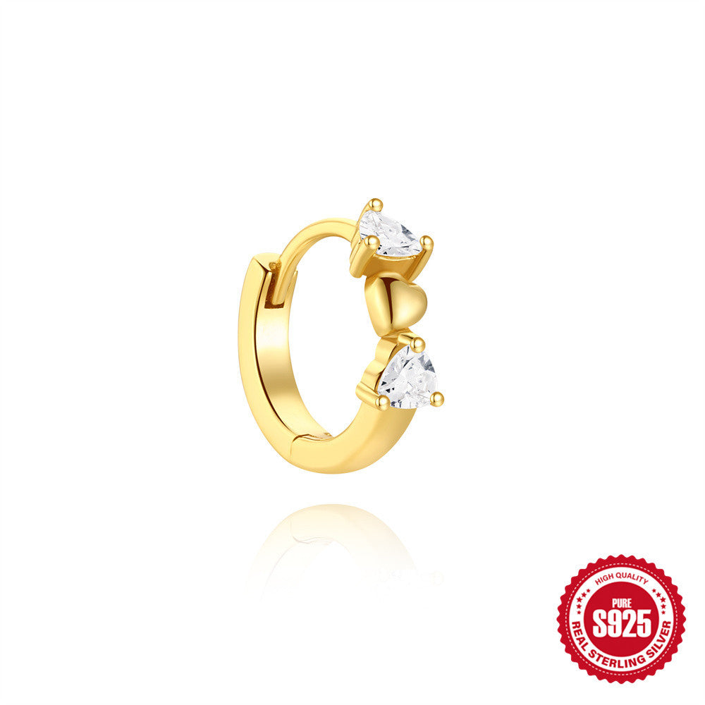 Stacked Style s925 basic horse eye set combination cartilage earring les