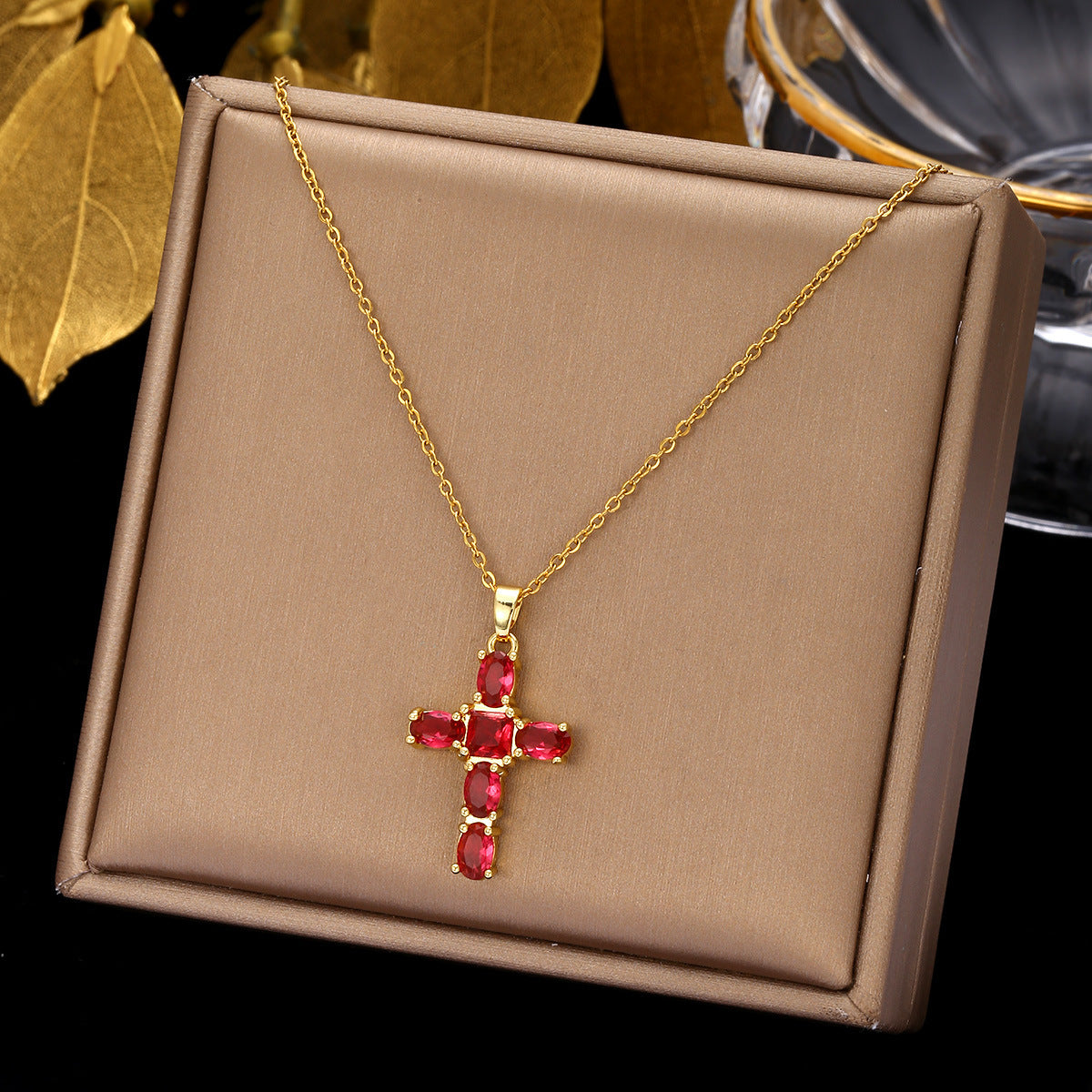 The wind color full cross design sense pendant chain decoration
