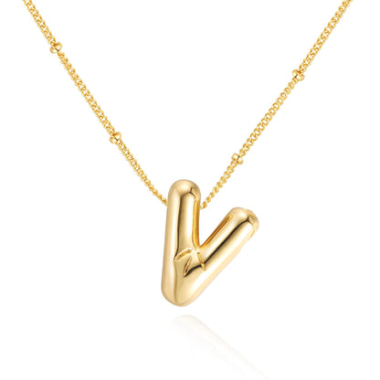 18K balloon letter silver bubble 26 English pendant ornaments
