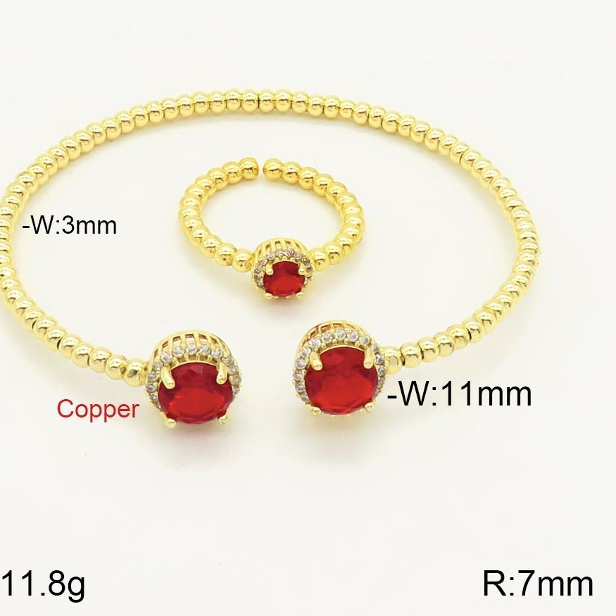 18K Micro-Inlaid Adjustable Colour Bracelet