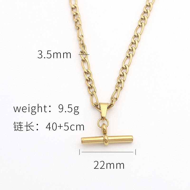 18k pendant, a trendy T-shaped pendant for women