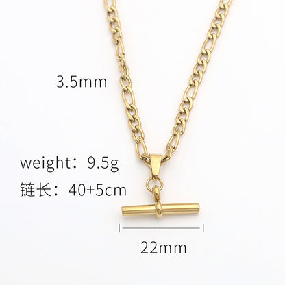 18k pendant, a trendy T-shaped pendant for women