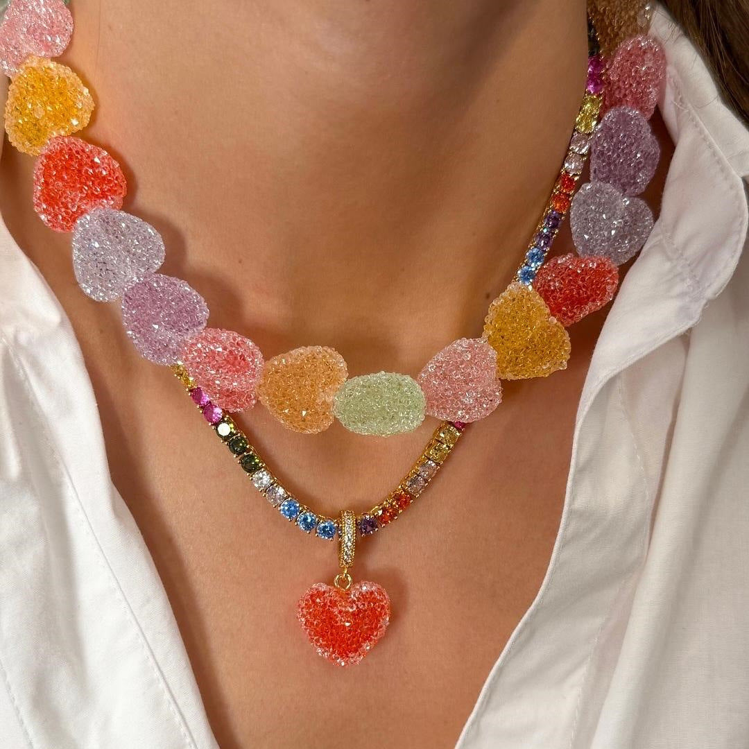 Dopamine colored candy heart accessories