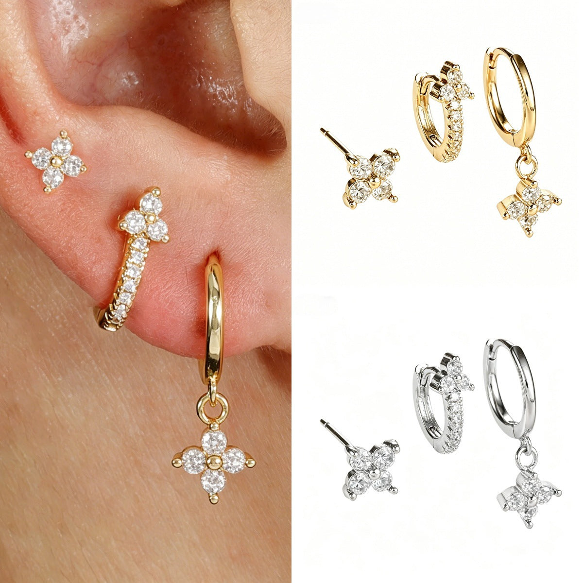 Set three earrings
