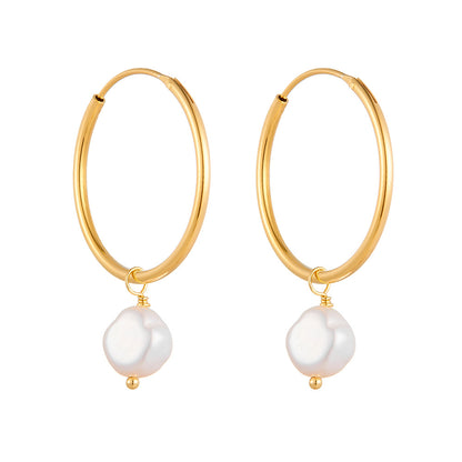 S925 silver elegant and high-end earrings, light pearl ear rings, versatile earrings