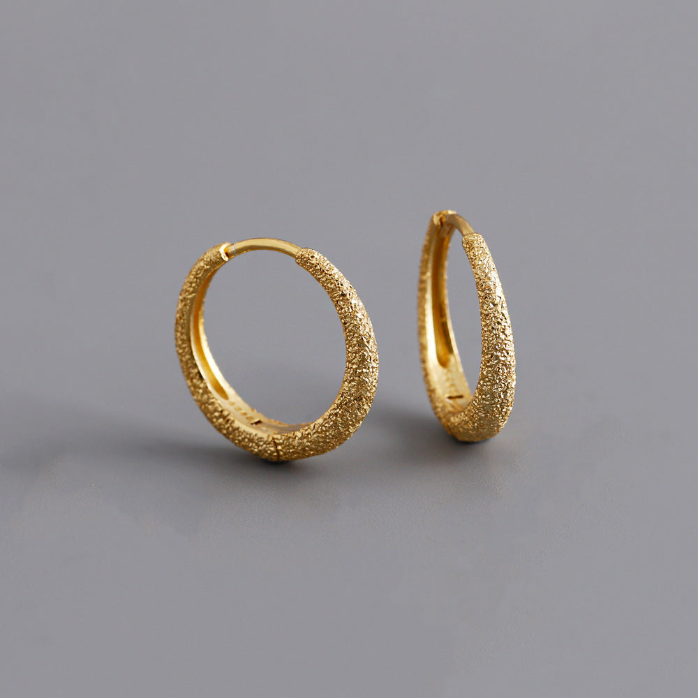Sparkling sand face cold style S925 earring earrings and earrings for women