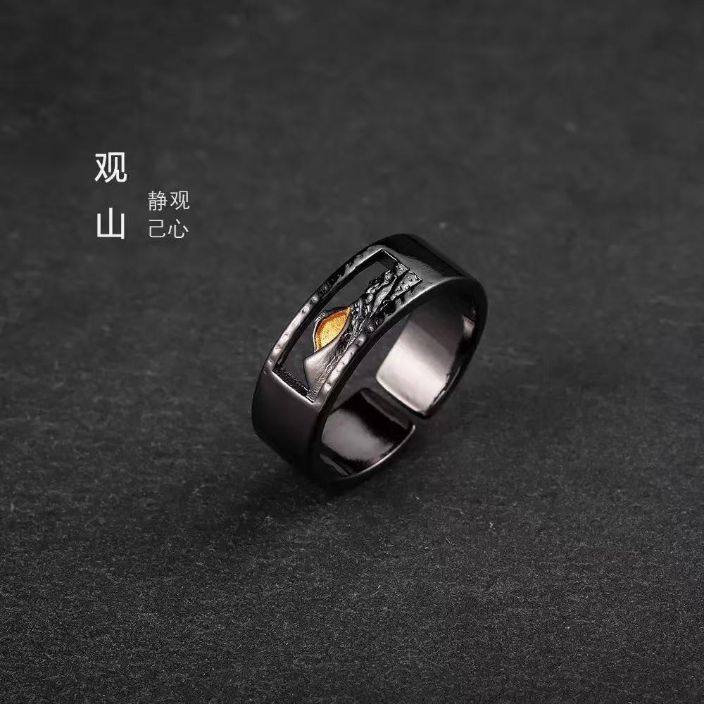 Mobius strip ring design for men's trendy and high-end style, index finger and women's couple rings