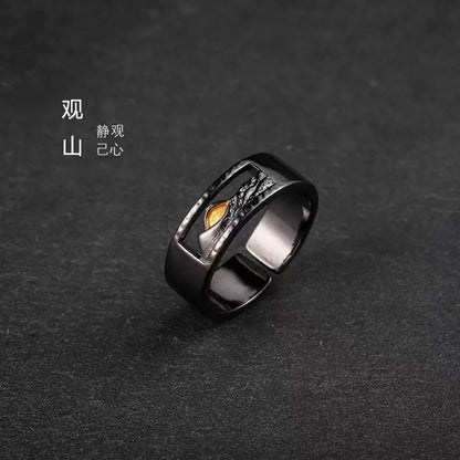 Mobius strip ring design for men's trendy and high-end style, index finger and women's couple rings