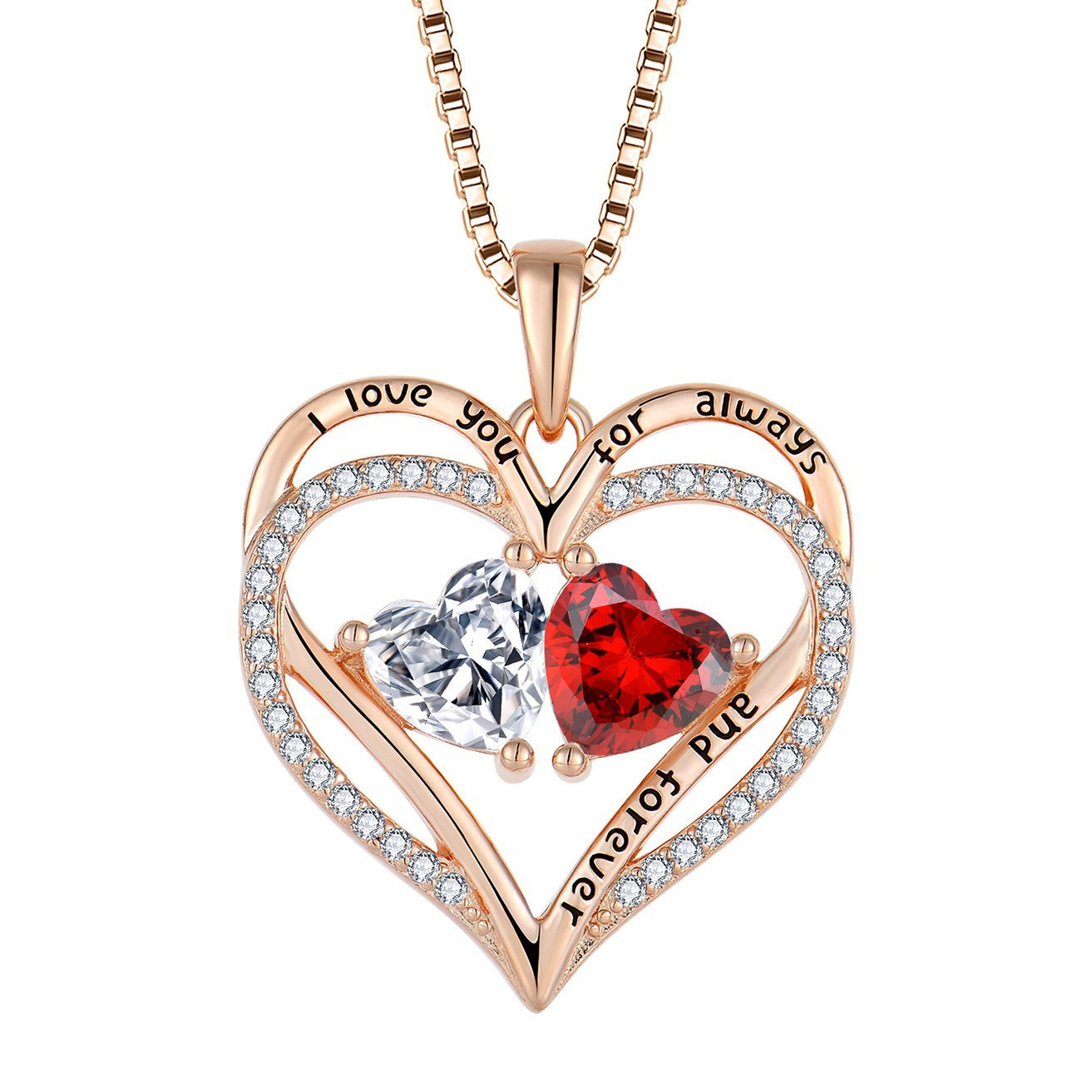 S925 Pendant two-color silver women's chain heart necklace
