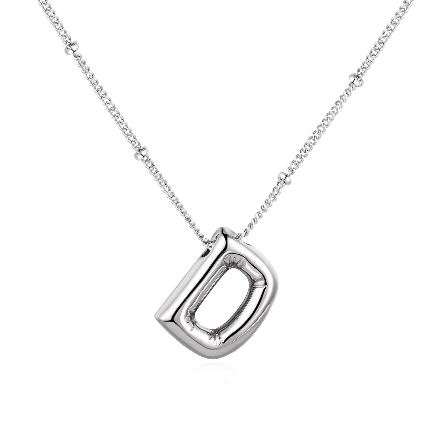 18K balloon letter silver bubble 26 English pendant ornaments