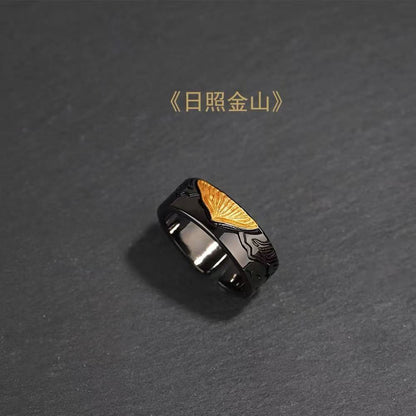 Mobius strip ring design for men's trendy and high-end style, index finger and women's couple rings