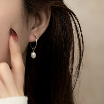 s925 Versatile Baroque Pearl Earrings, stylish ear les and earrings