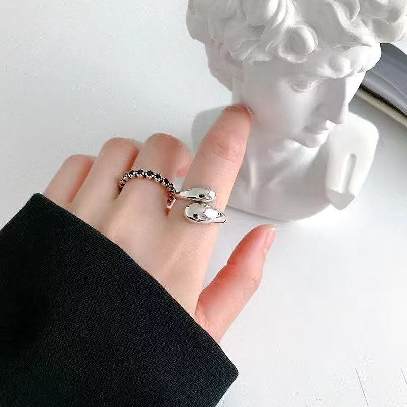 Adjustable color opening, lightweight luxury ring, ladies' irregular opening, ooth drip ring
