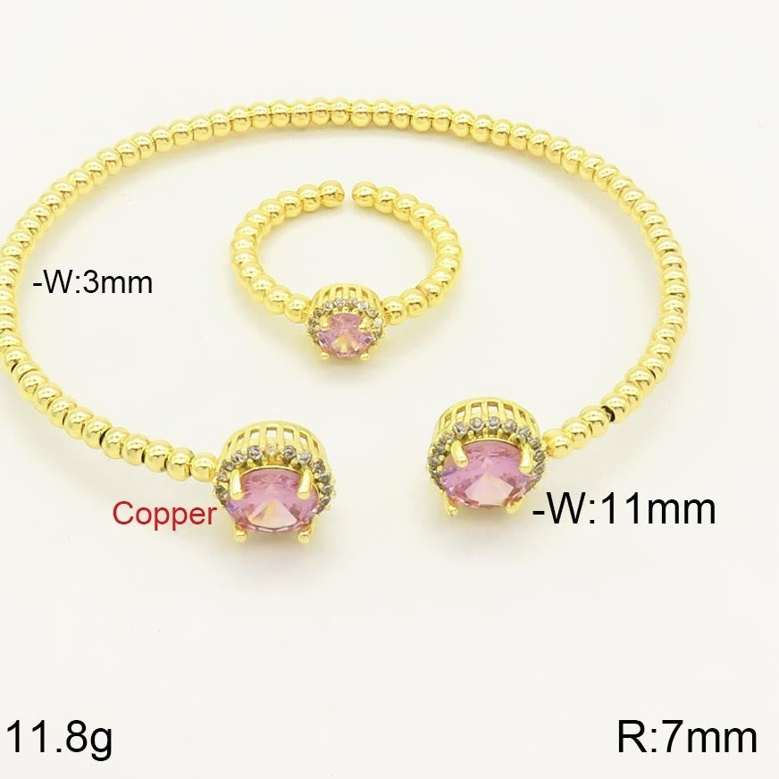 18K Micro-Inlaid Adjustable Colour Bracelet