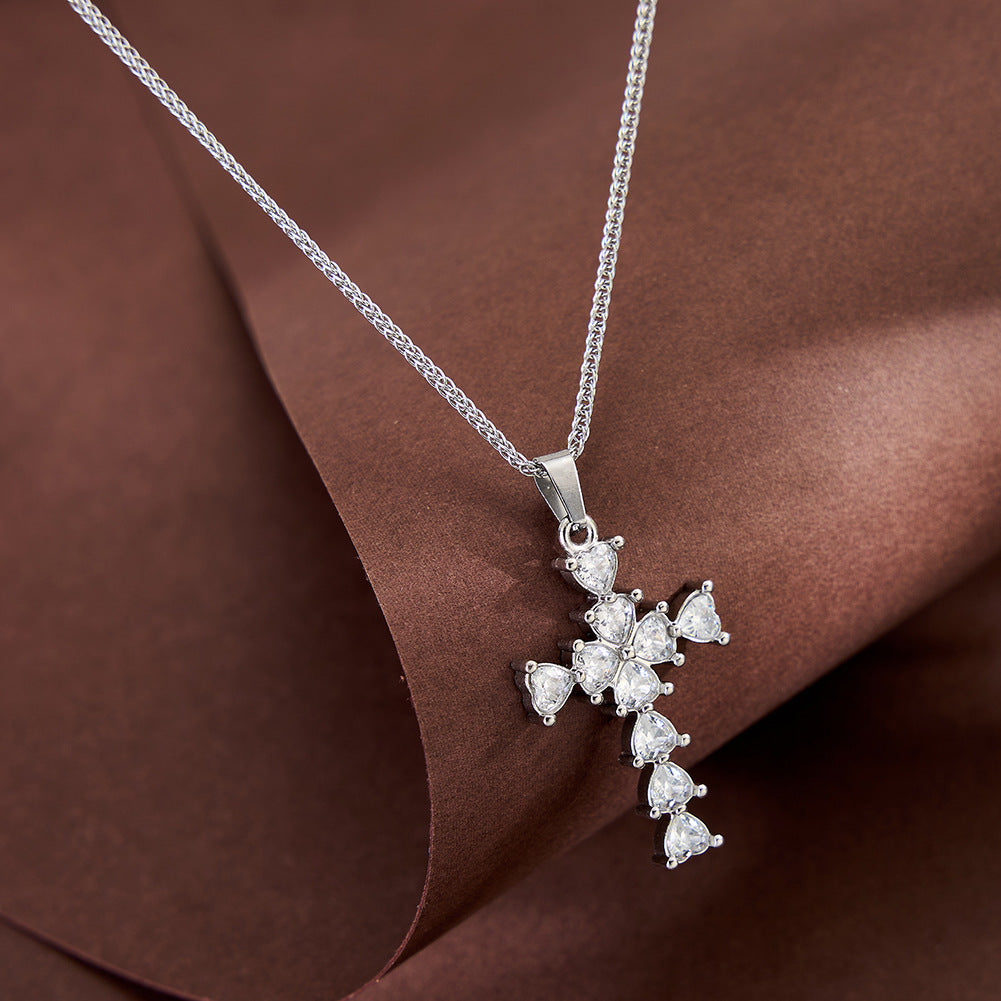 18K cross pendant necklace