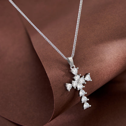 18K cross pendant necklace