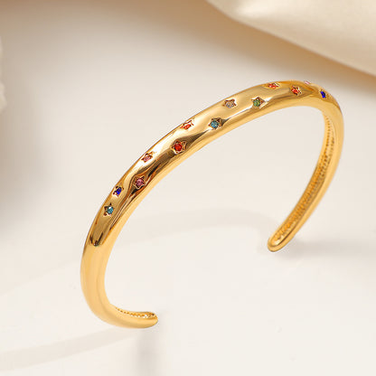 18K Gold Open Star Bracelet