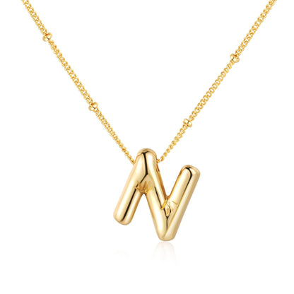 18K balloon letter silver bubble 26 English pendant ornaments