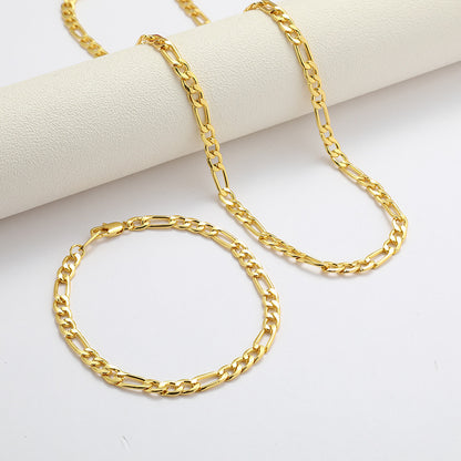 5MMNK three-piece one-bracelet 3-in-1 street Figaro chain