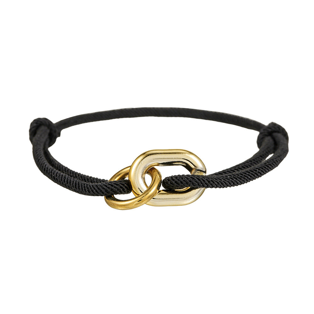 Adjustable Milan Rope Cross Wristband Bracelet