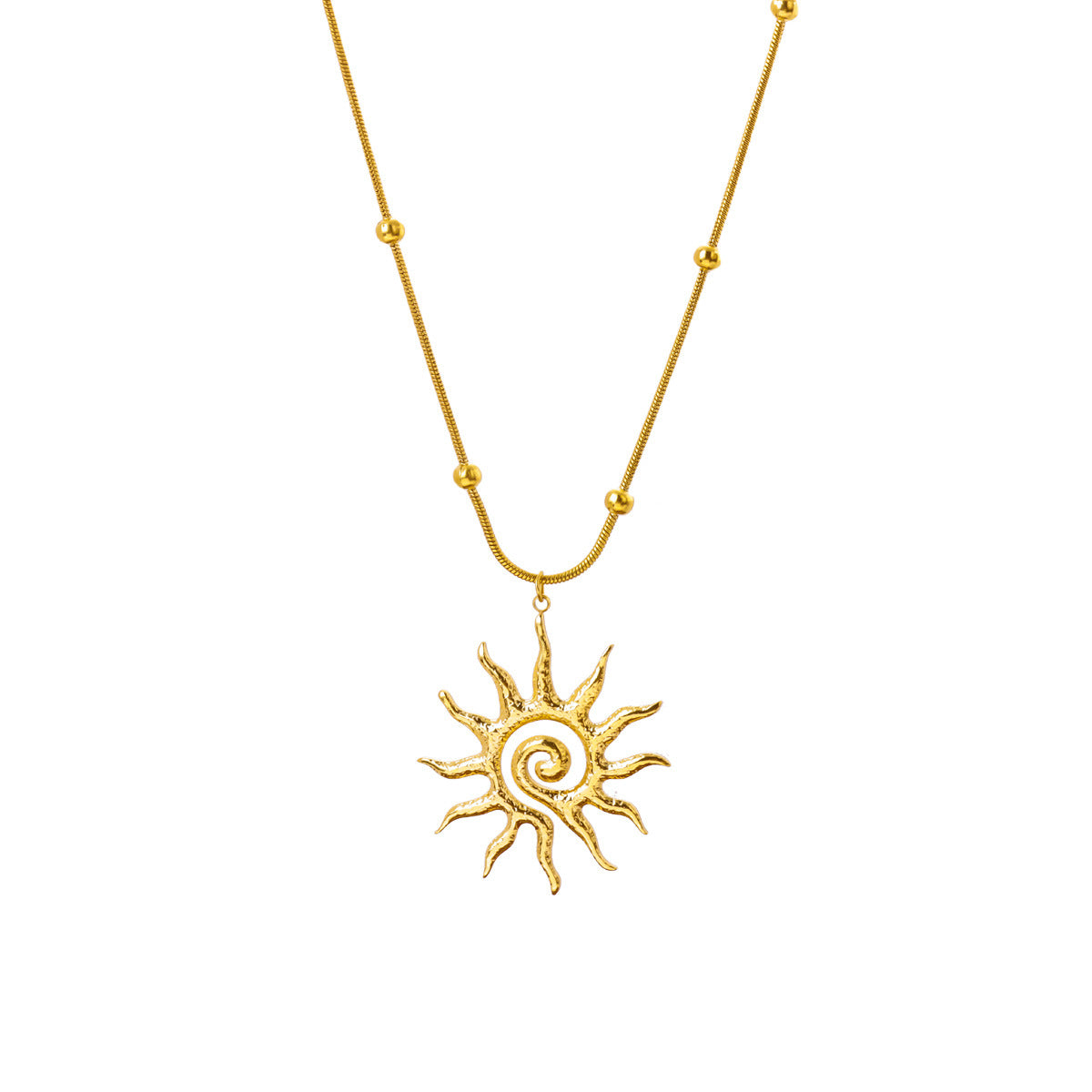 Sunflower Pendant Sweater Chain Necklace