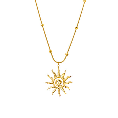 Sunflower Pendant Sweater Chain Necklace