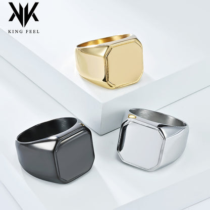 Square seal ooth ring, high-quality men's jewelry