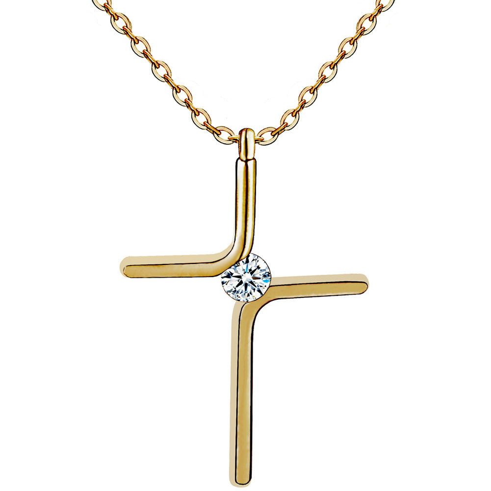 Cross pendant three-color chain women's accessory