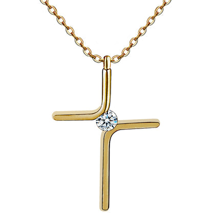 Cross pendant three-color chain women's accessory
