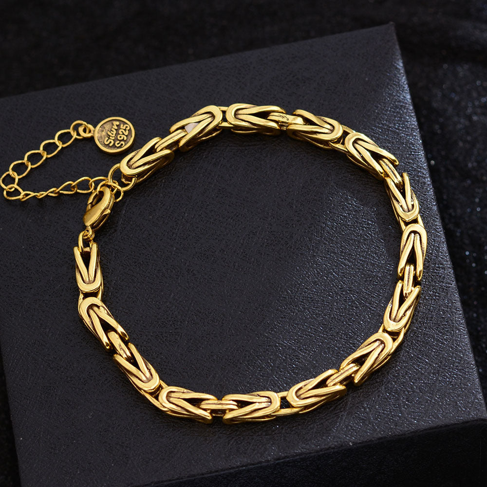 Peace Print Keel Twist Woven Bracelet