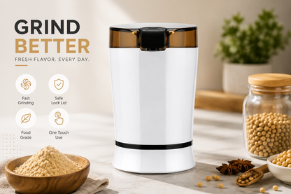 Mini Electric Grain Crusher & Grinder — Stainless Steel | 60W