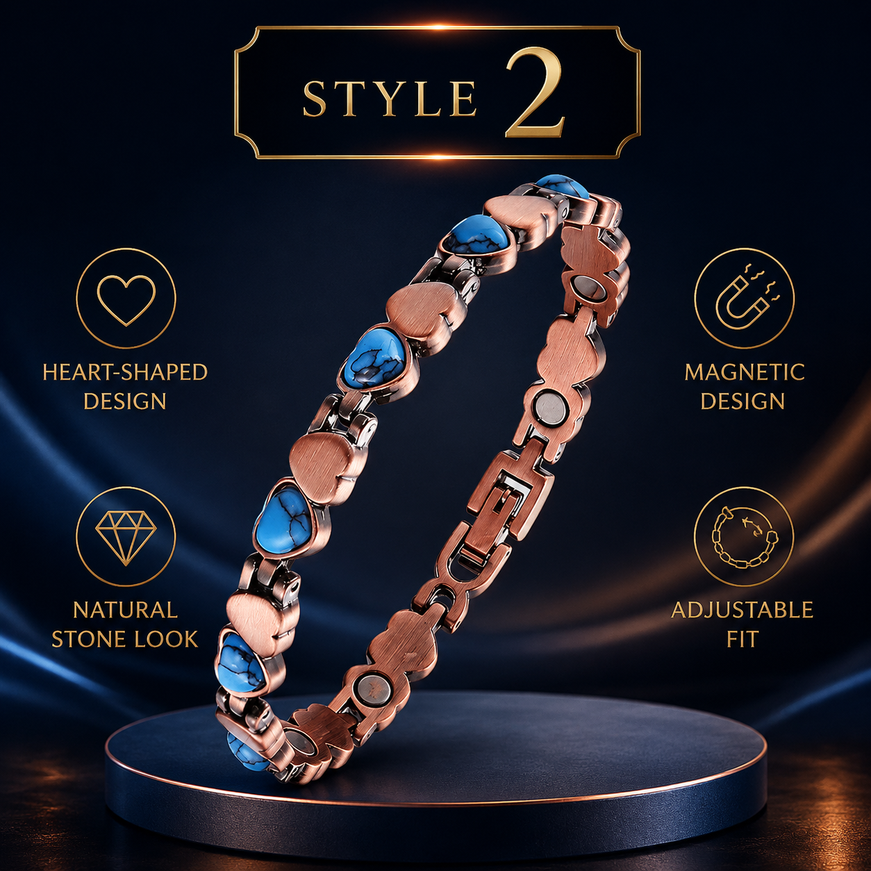 Magnetic Therapy Stone Bracelet Vintage