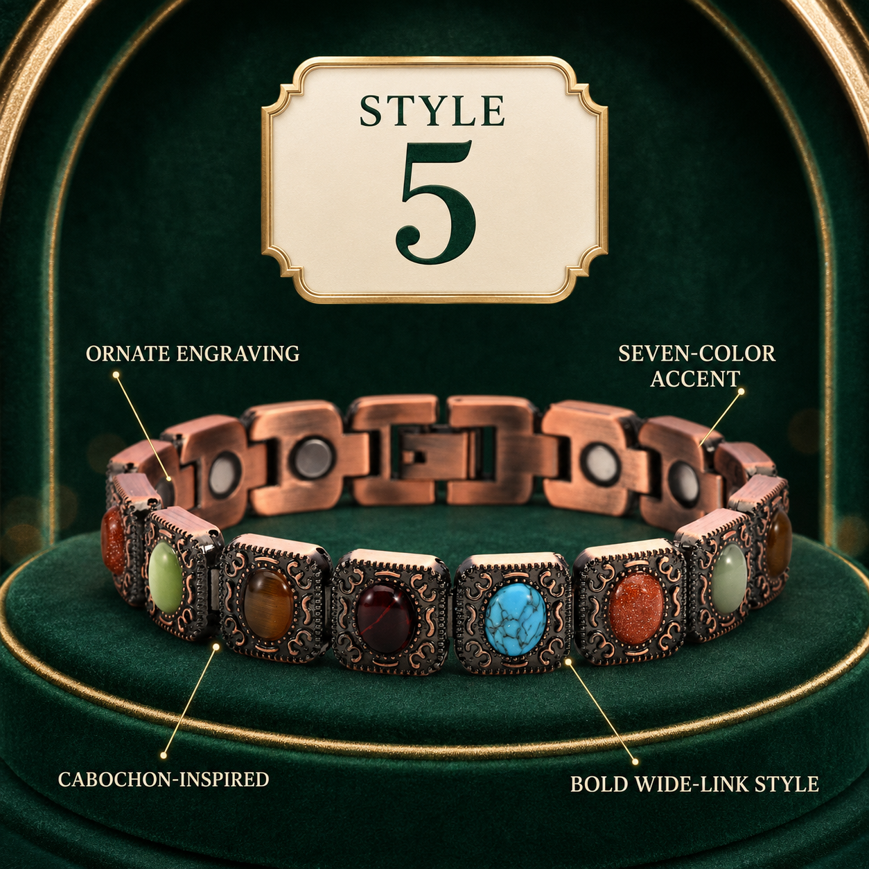Magnetic Therapy Stone Bracelet Vintage